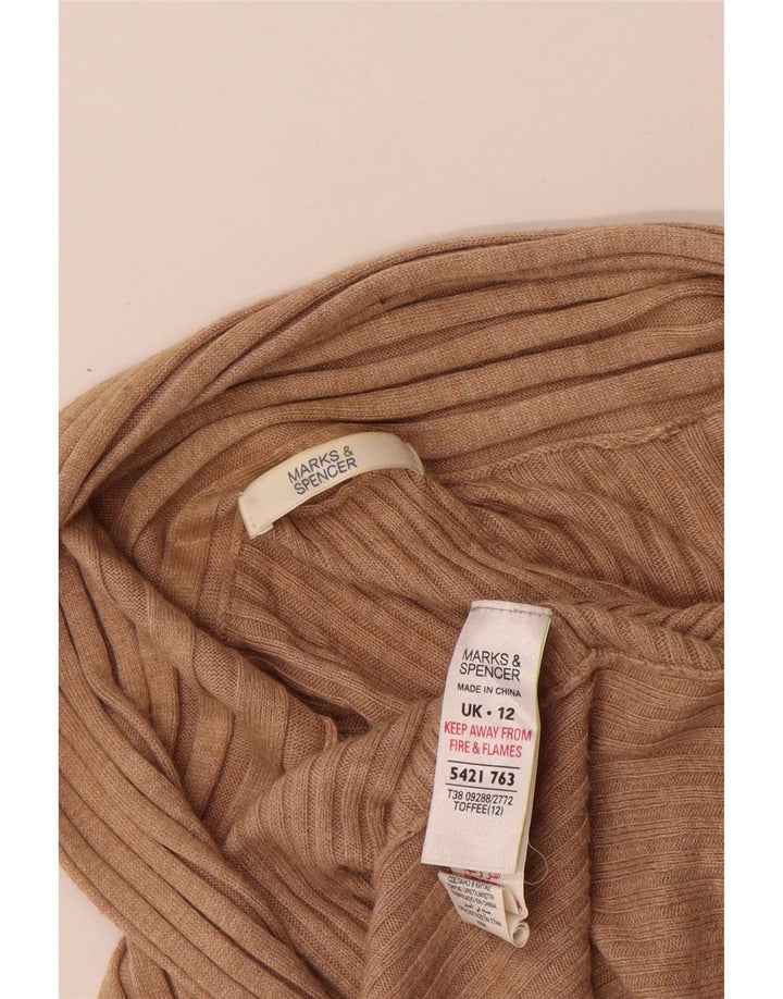 Marks & Spencer Asymetryczny sweter damski UK 12 Średni brąz