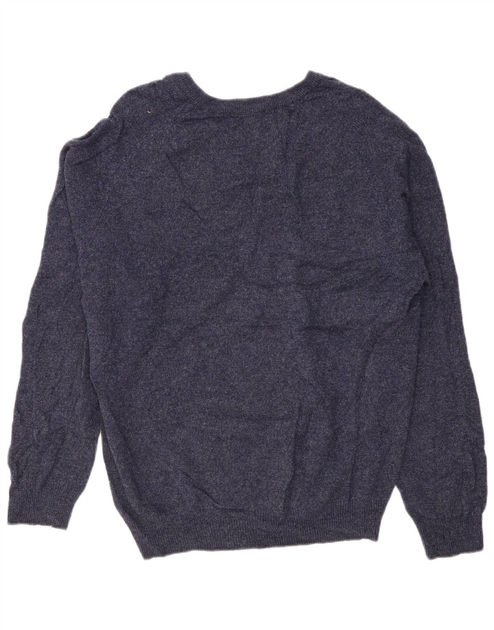 Męski sweter Marks & Spencer Blue Harbor z dekoltem w kształcie litery V, duży, granatowy