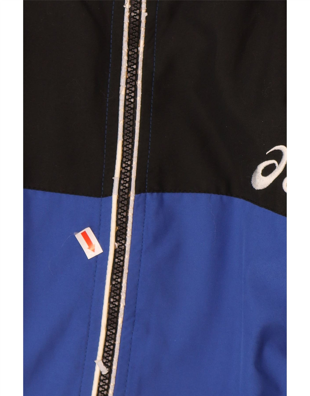 Męska kurtka dresowa ASICS XL z niebieskiego poliestru w blokach kolorów