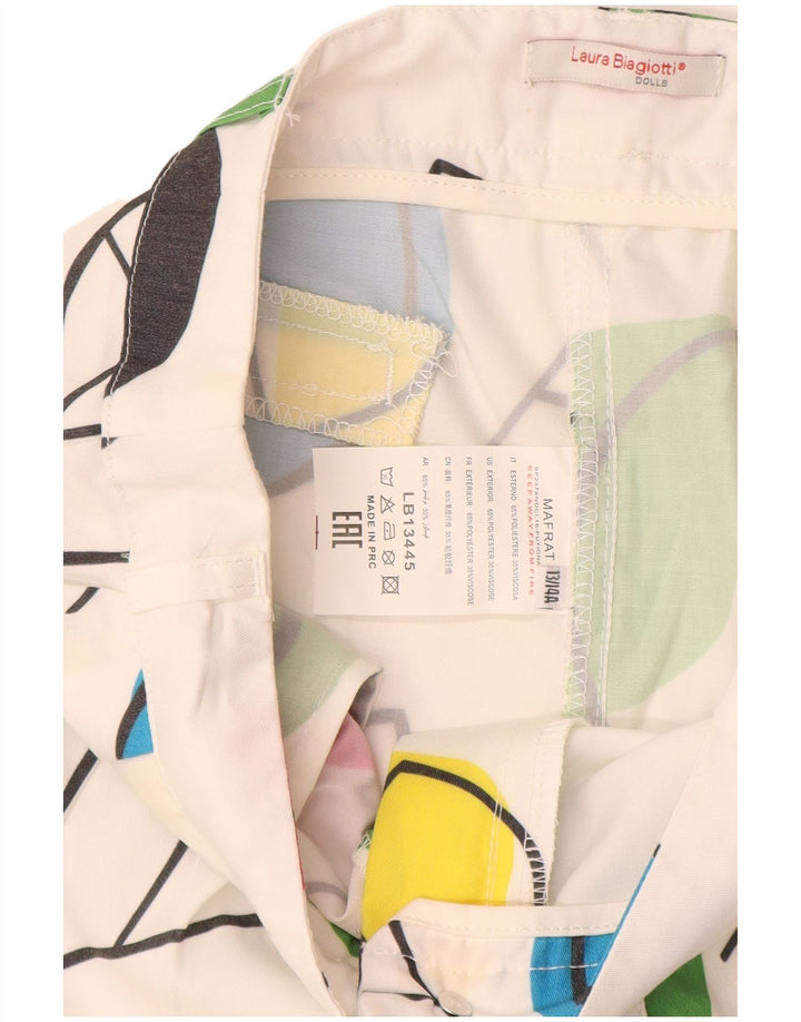 LAURA BIAGIOTTI Spodenki dziewczęce na co dzień 13-14 lat W25 Białe kwiaty