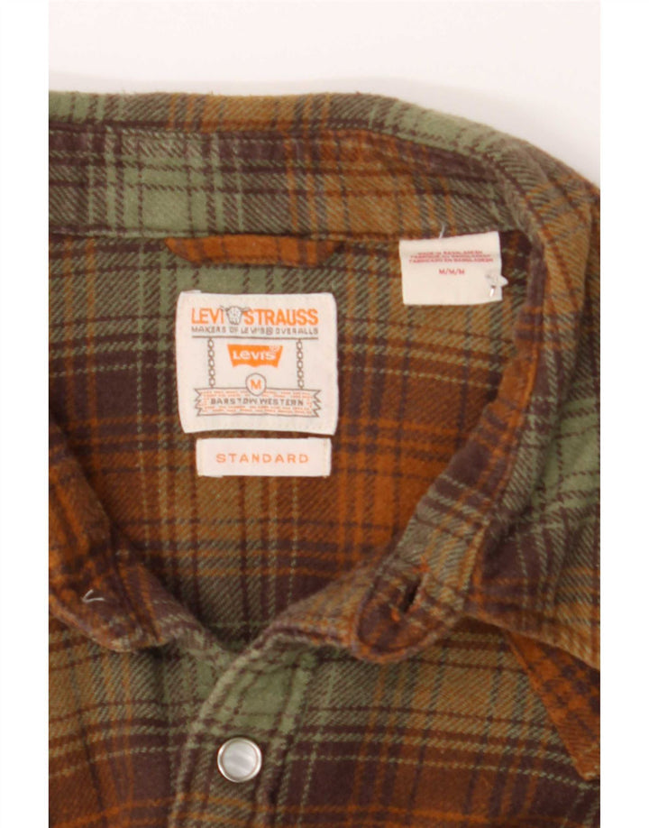 Męska koszula flanelowa Levi's w średnią brązową kratę, bawełniana