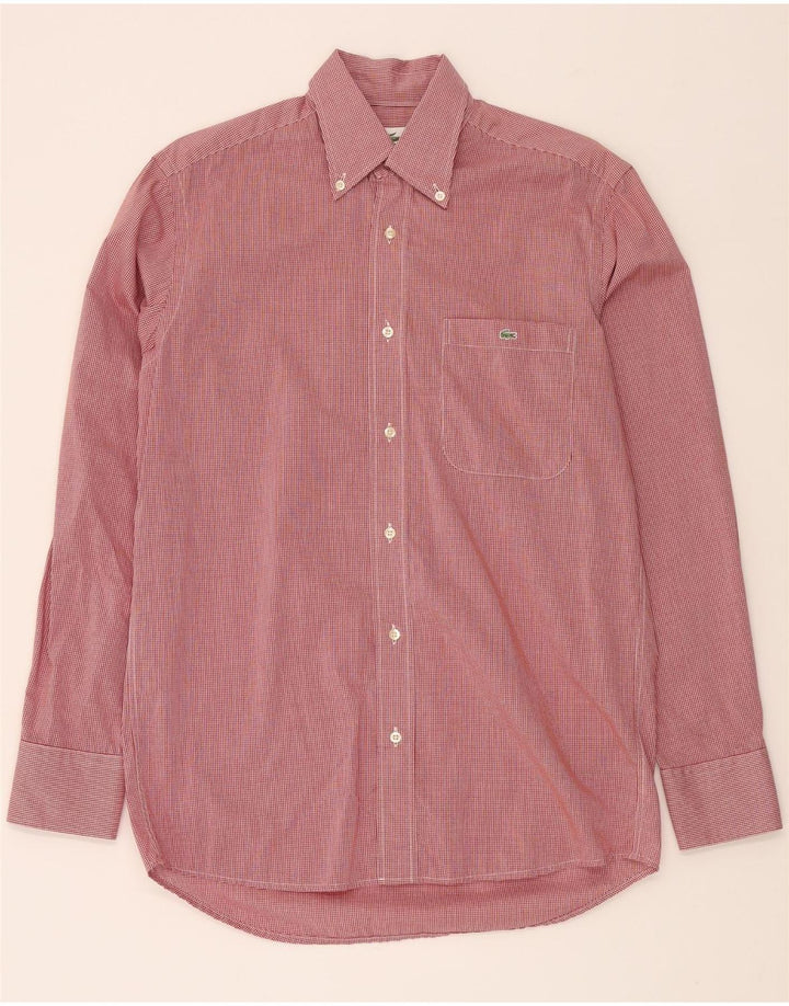 LACOSTE Mens Shirt Size 38 Small Red Check Cotton Vintage Lacoste and Second-Hand Lacoste from Messina Hembry 