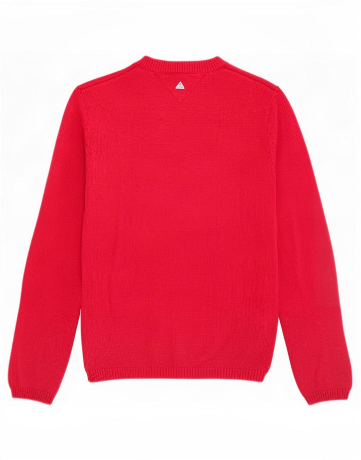 Męski sweter z wycięciem pod szyją Tommy Hilfiger, średnioczerwony, bawełniany