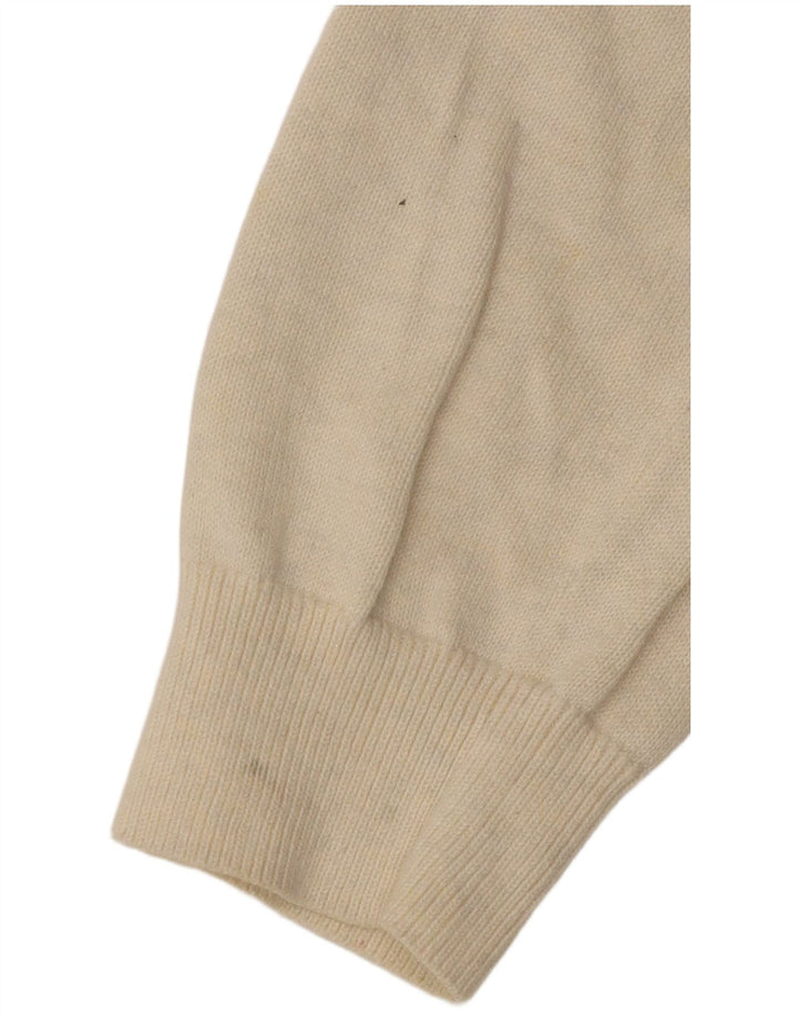 TOMMY HILFIGER Męski sweter zapinany na zamek, duży, bawełniany w kolorze złamanej bieli