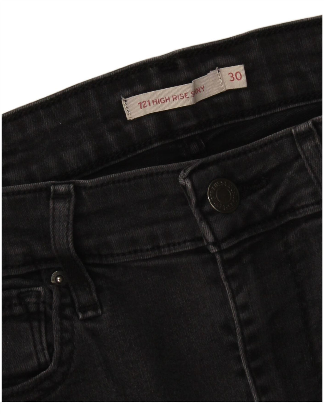 Damskie jeansy LEVI'S 721 z wysokim stanem W30 L29 czarne