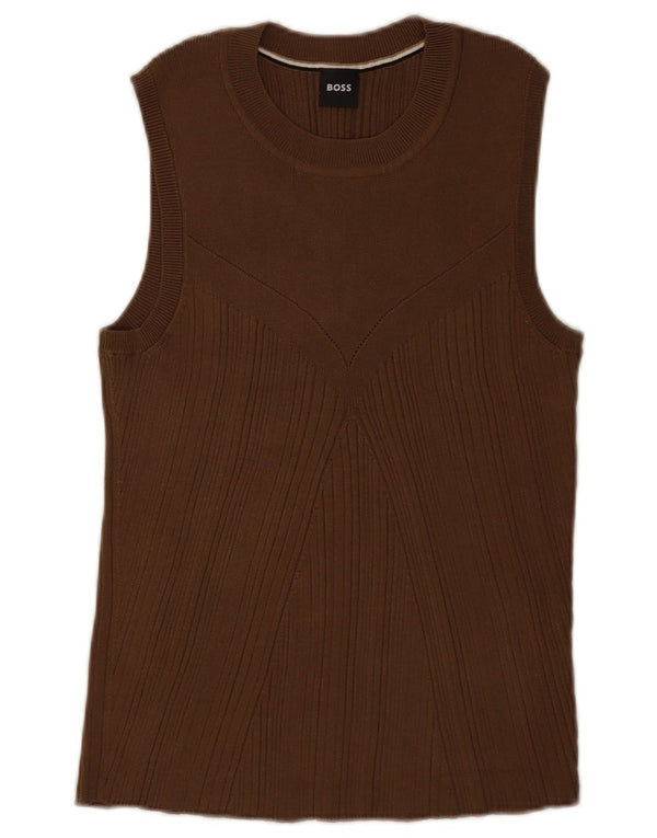 Damska kamizelka Hugo Boss UK 18 XL Brązowa Wiskoza