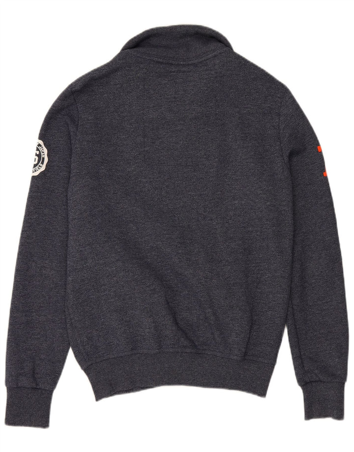 SUPERDRY Męska bluza dresowa z grafiką, mała, granatowa, bawełniana