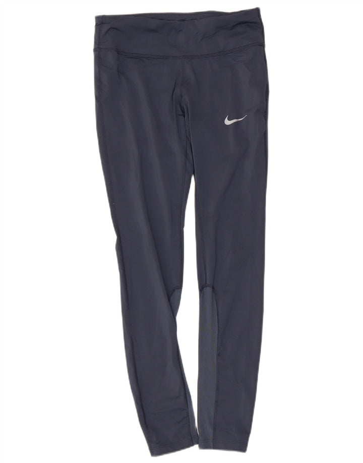 Damskie legginsy NIKE Dri Fit UK 10, małe, granatowe, poliestrowe