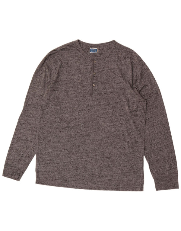 Męski top J. Crew z długim rękawem XL, szara, nakrapiana bawełna