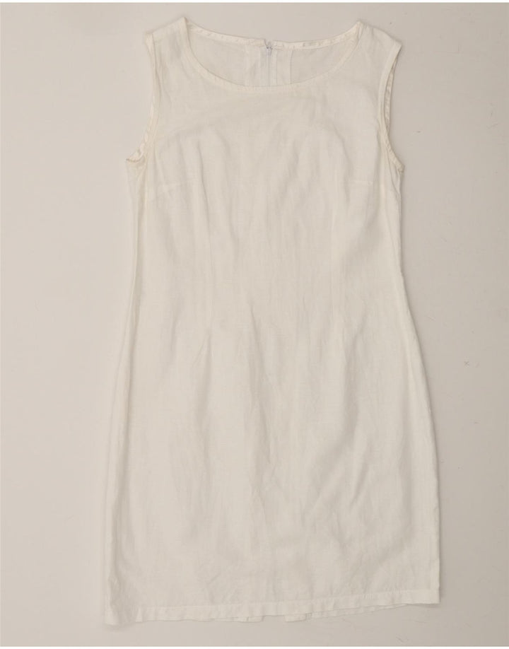 VINTAGE Womens Sleeveless Sheath Dress UK 16 Medium White Vintage Vintage and Second-Hand Vintage from Messina Hembry 