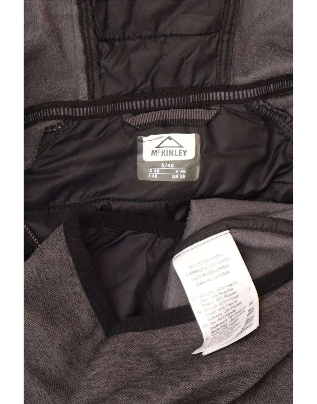 Męska kurtka dresowa z kapturem i kapturem McKinley UK 38, mała, szara, z blokami kolorów