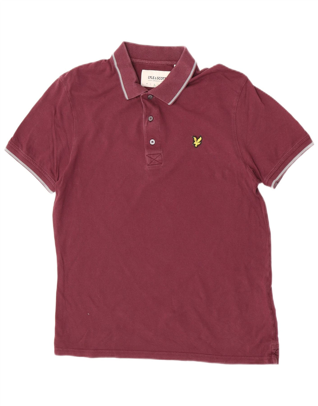 Męska koszulka polo Lyle & Scott, średnia bordowa bawełna
