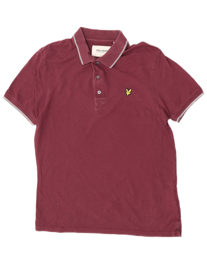 Męska koszulka polo Lyle & Scott, średnia bordowa bawełna