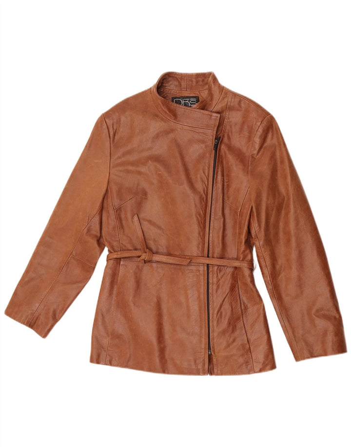 Damska kurtka skórzana DKS France US 4 Mała brązowa skóra