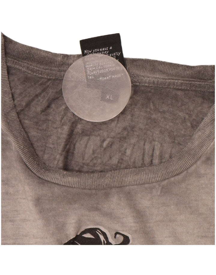 Męski graficzny top Scorpion Bay z długim rękawem XL, szary, bawełniany