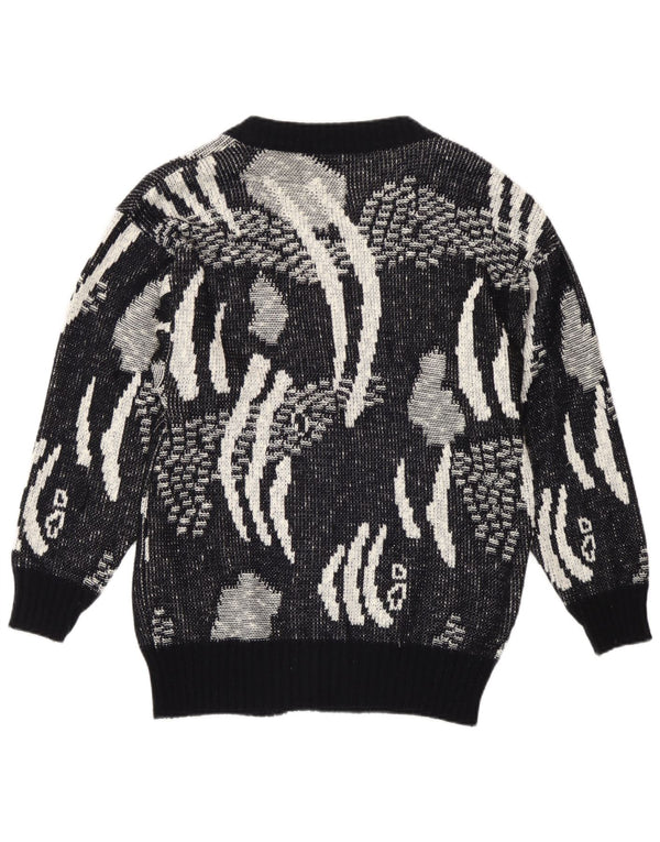 Sweter damski w stylu vintage IT 42 Średni czarny geometryczny poliakryl