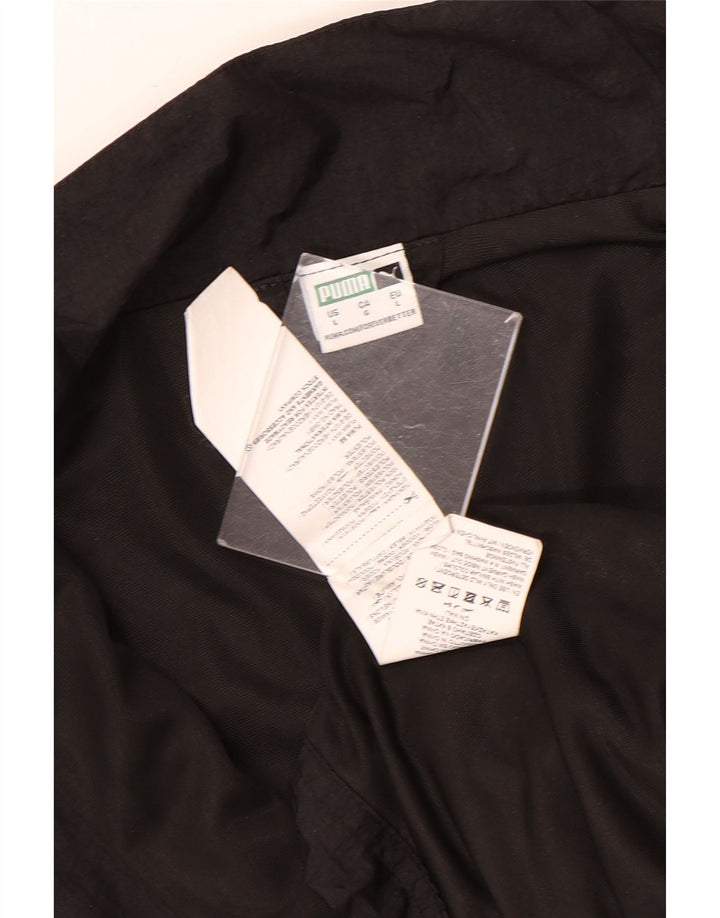 Damska kurtka dresowa PUMA Crop Graphic Oversize UK 16, duża czarna