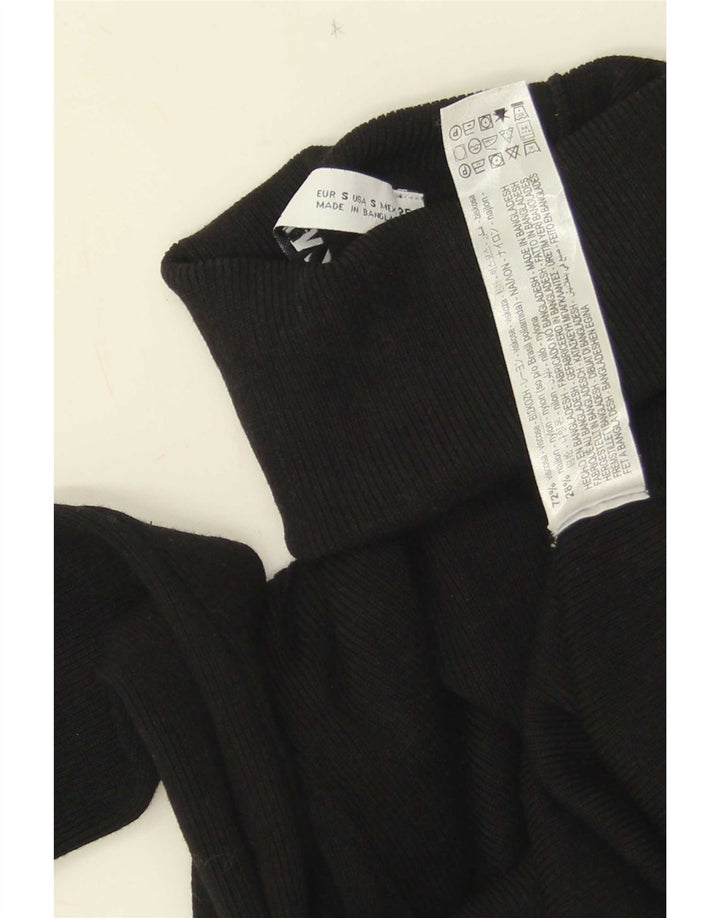 Damski sweter z golfem Zara UK 10 Small, czarna wiskoza