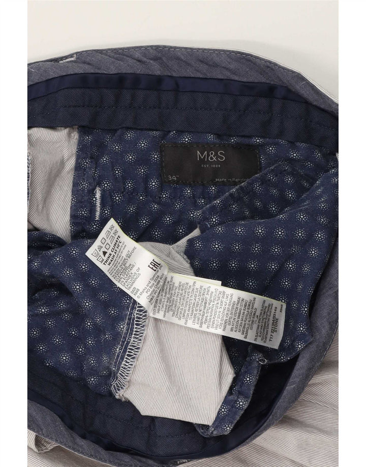 Męskie spodenki Chino Marks & Spencer W34, duże, szare, bawełniane w prążki