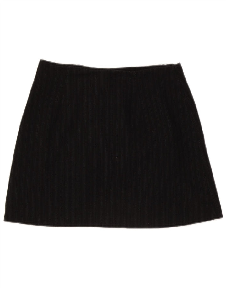 C'EST COMMECA Damska spódnica mini UK 12 Medium W28 Czarna wełna w paski