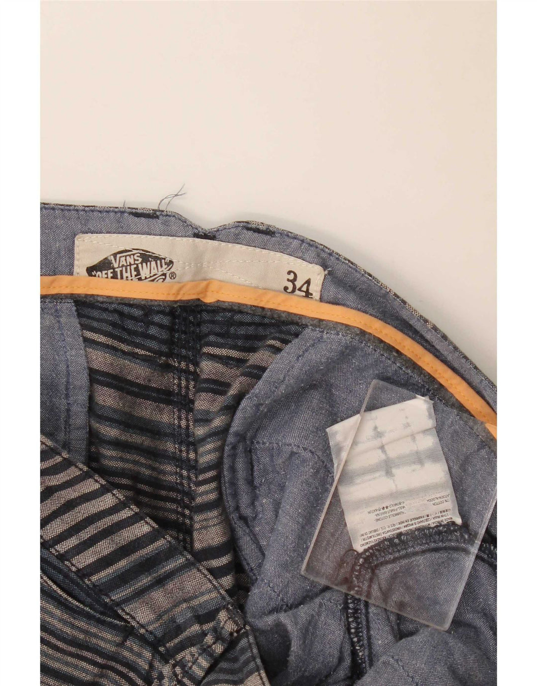 Męskie szorty Vans W34, duże, bawełniane, w niebieskie paski