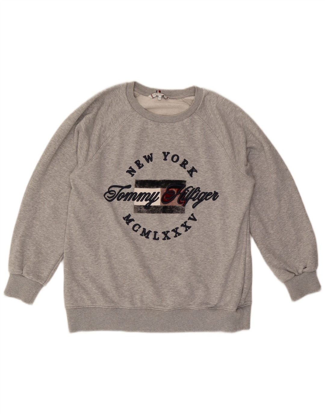 Damska bluza oversize z grafiką TOMMY HILFIGER UK 10 Small Grey