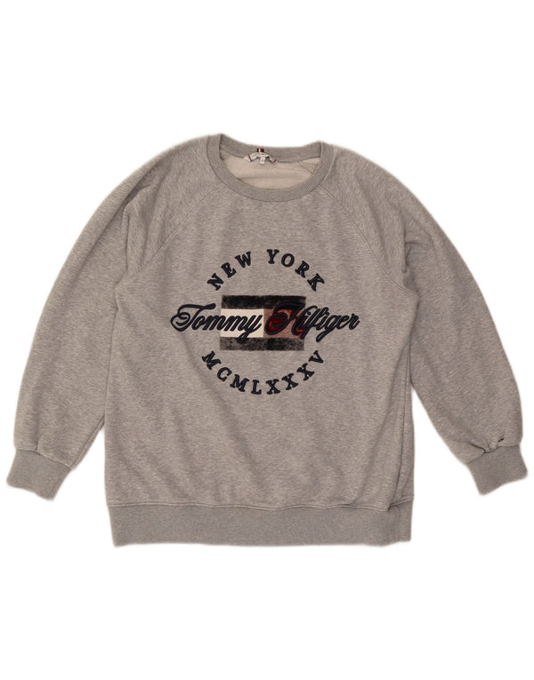 Damska bluza oversize z grafiką TOMMY HILFIGER UK 10 Small Grey