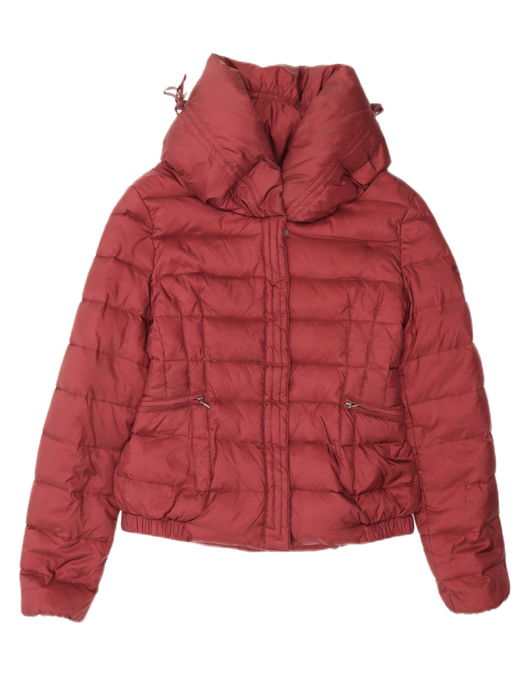 GUESS Womens Padded Jacket UK 8 Small Burgundy Polyamide Vintage Guess and Second-Hand Guess from Messina Hembry 
