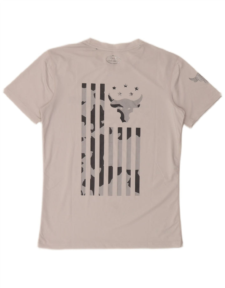 Męska koszulka z grafiką Under Armour Heat Gear, średnia, biała, poliestrowa