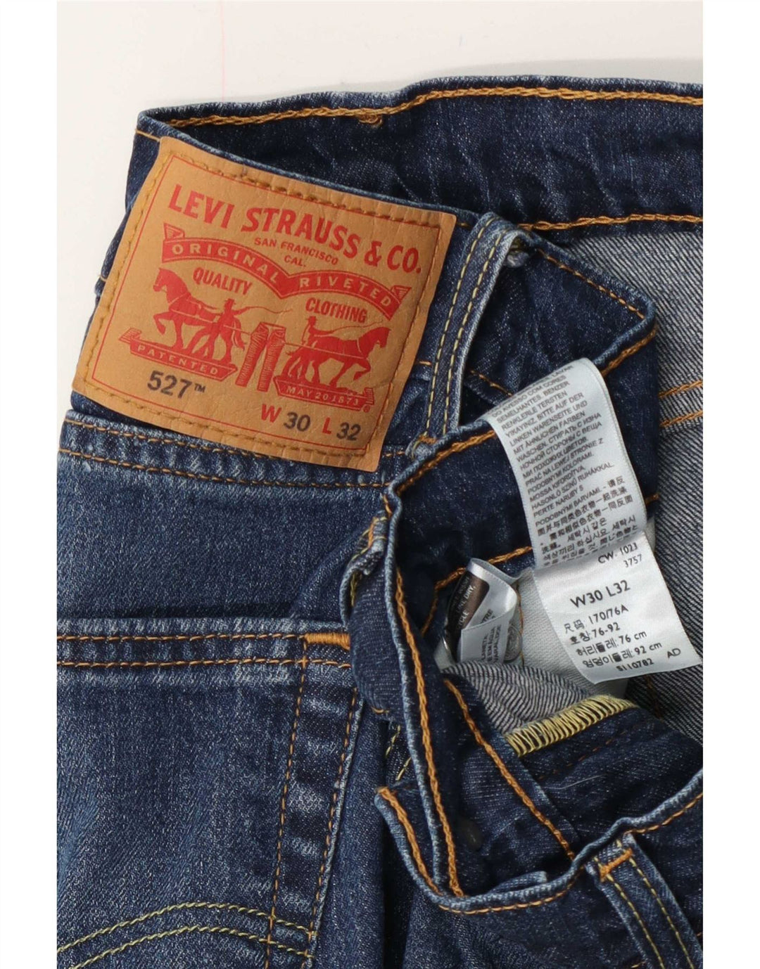 Męskie jeansy Levi's 527 Bootcut W30 L32 Niebieska bawełna
