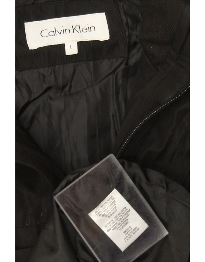 Męska kurtka wiatrówka Calvin Klein z kapturem UK 40, duża, czarna, poliester