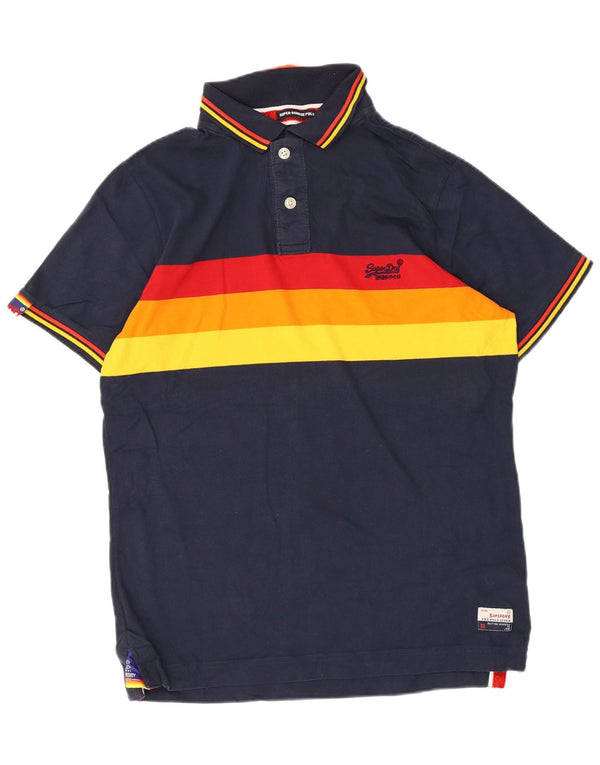 Męska koszulka polo Superdry XL, granatowa, bawełniana w bloki kolorów