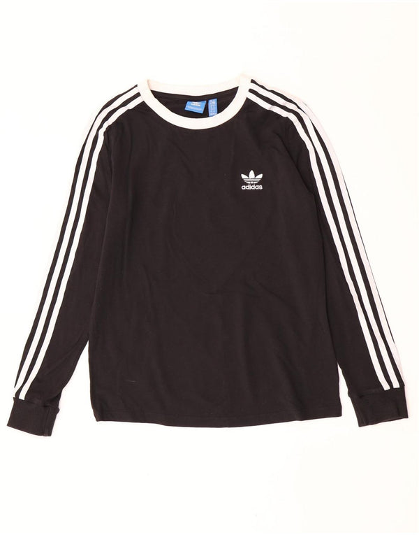 Top damski Adidas z długim rękawem UK 10, mały, czarny, bawełniany
