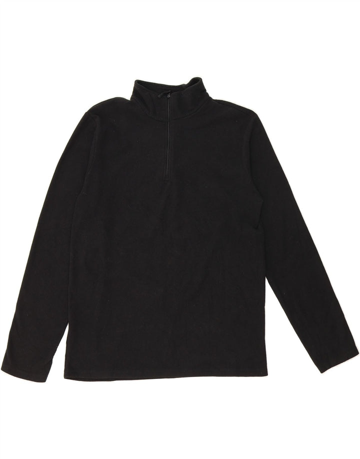 MOUNTAIN WAREHOUSE Womens Zip Neck Fleece Jumper UK 14 Medium Black Vintage Mountain Warehouse and Second-Hand Mountain Warehouse from Messina Hembry 