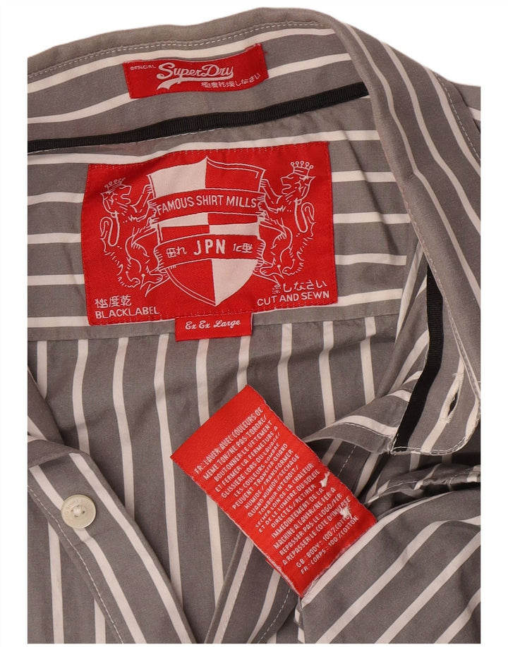 Koszula męska Superdry 2XL Szara, bawełniana w prążki