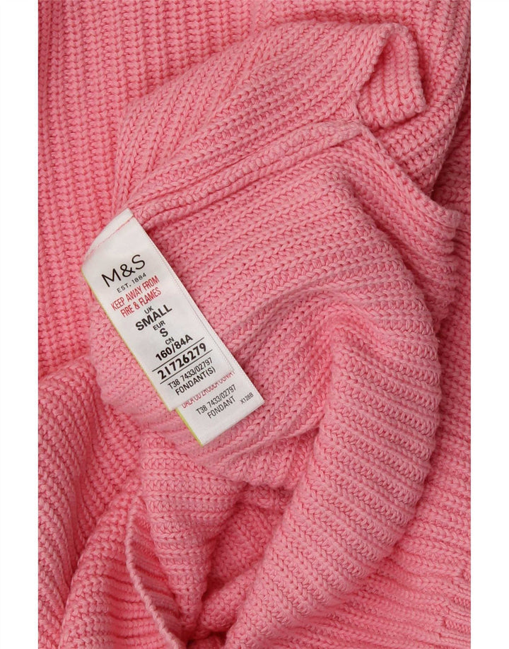 Marks & Spencer Damski sweter oversize z dekoltem w łódkę, UK 10, mały, różowy