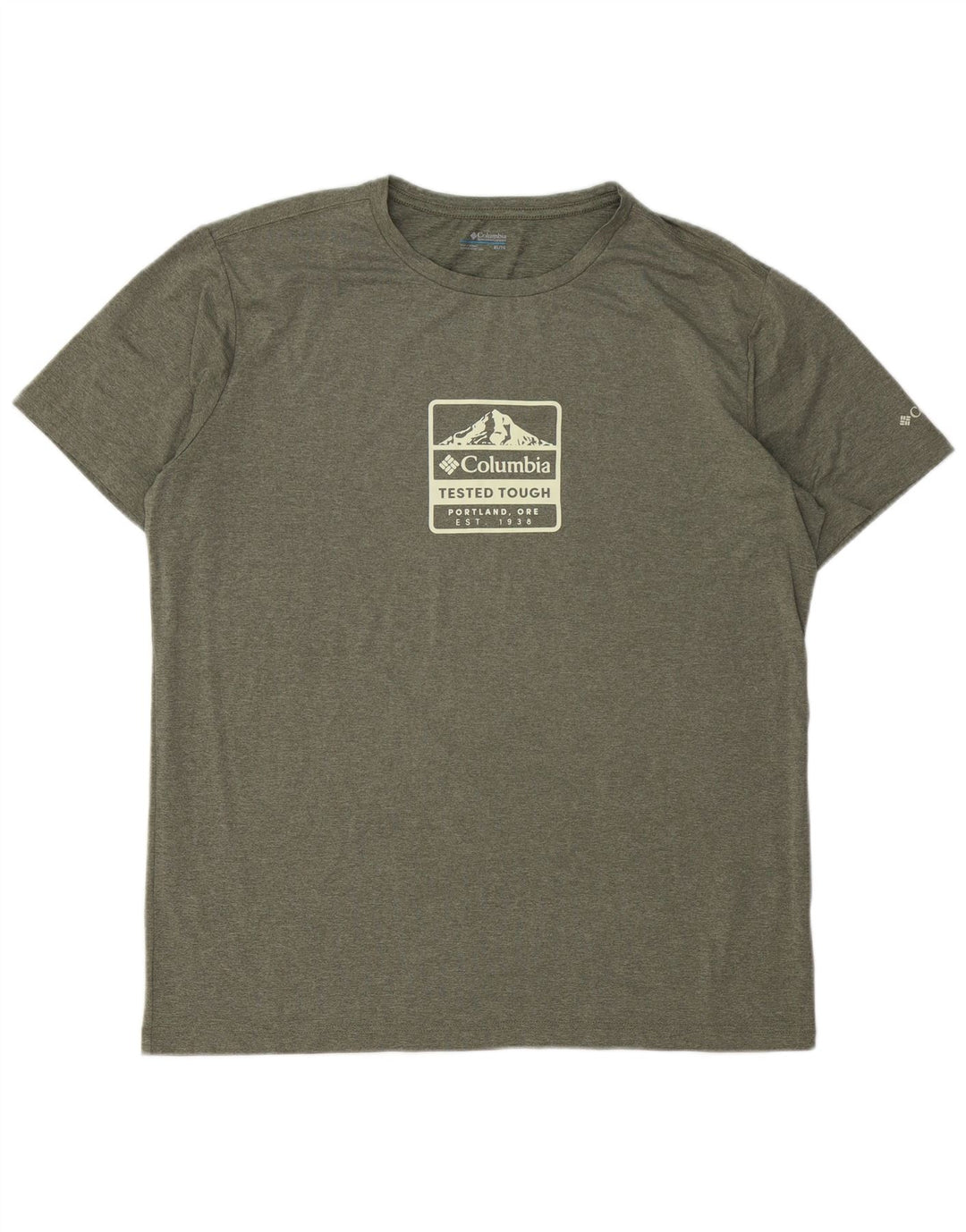 Męska koszulka z grafiką COLUMBIA, XL, khaki, poliester