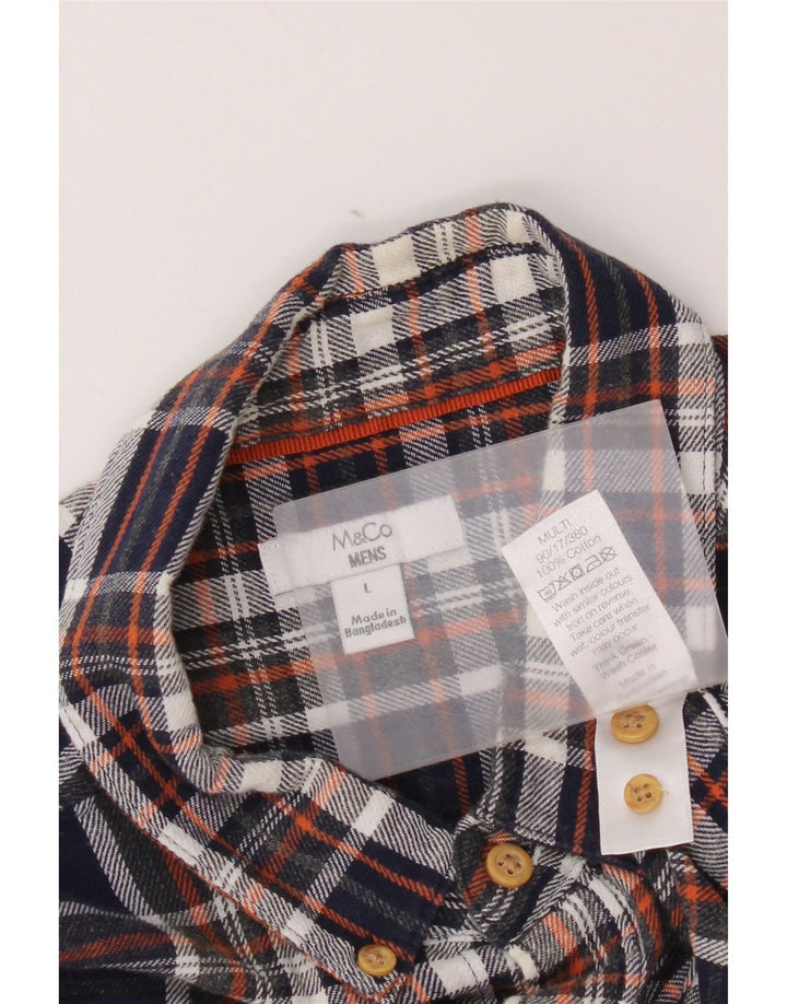 Max&Co. Koszula flanelowa męska w dużą, bawełnianą kratę w kolorze granatowym