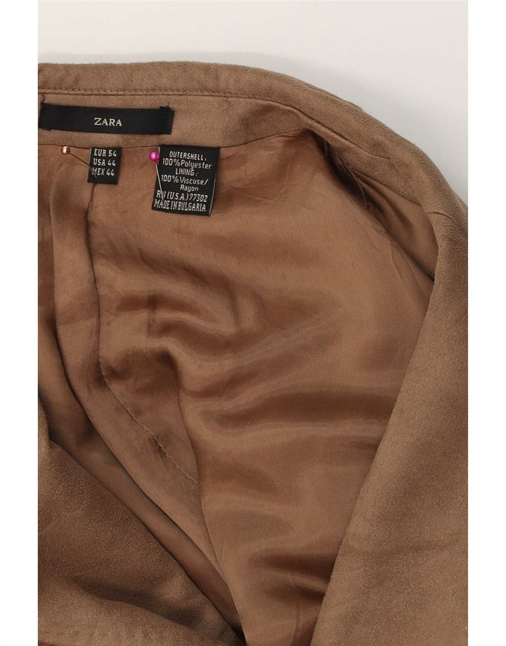 Męska marynarka Zara zapinana na 2 guziki EU 54 XL, beżowy poliester