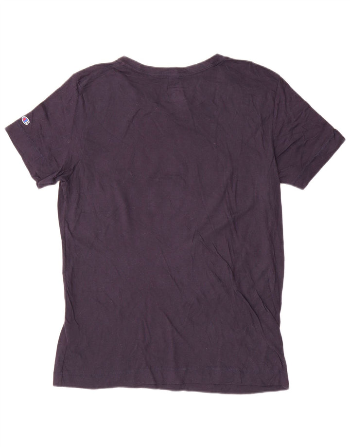 Damska koszulka z grafiką Champion Notre Dame Top UK 16, duża, granatowa, bawełniana