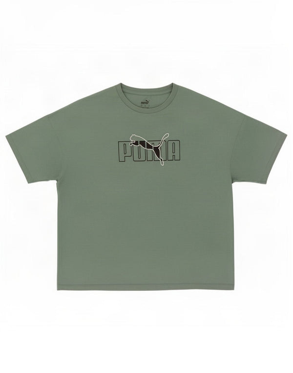 Męski T-shirt Puma z grafiką, duży, zielony, bawełniany