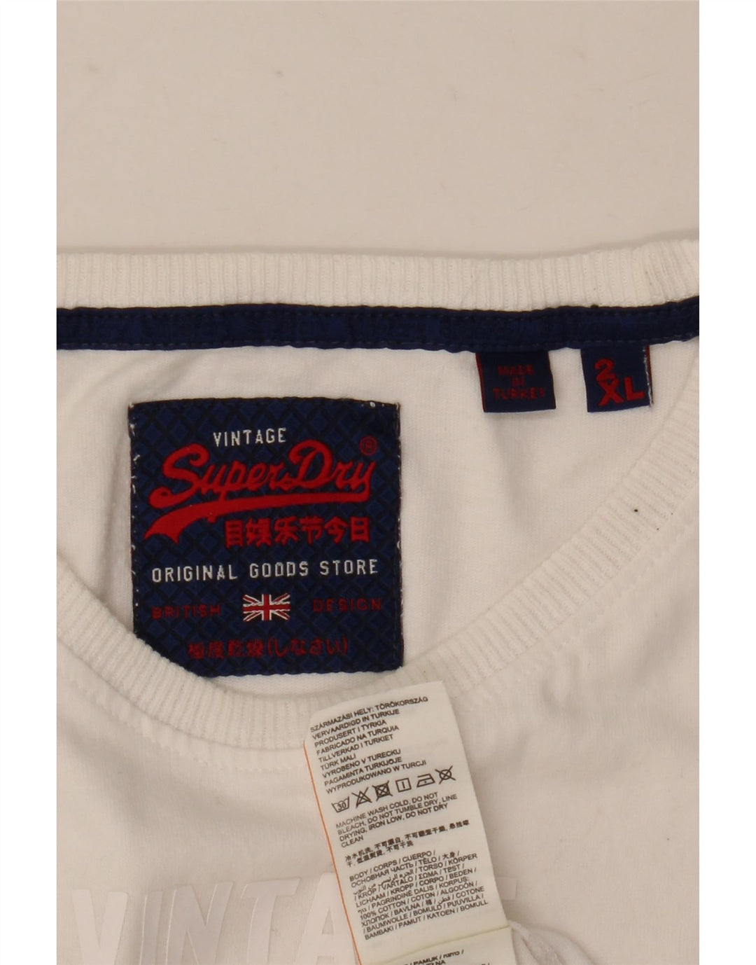 Męski T-shirt Superdry z grafiką, 2XL, biała, bawełniana