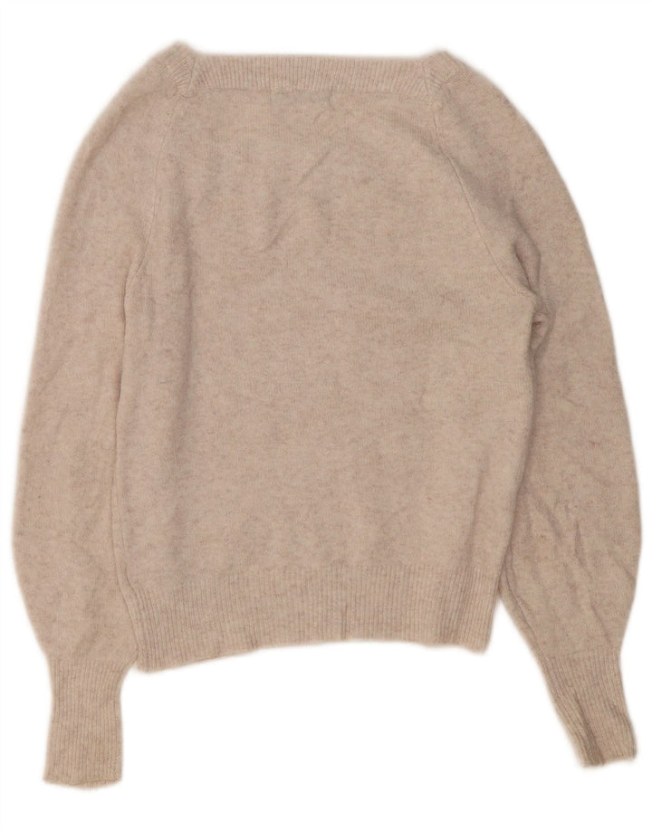 Marks & Spencer Damski sweter z dekoltem w łódkę, UK 10, mały, beżowy poliester