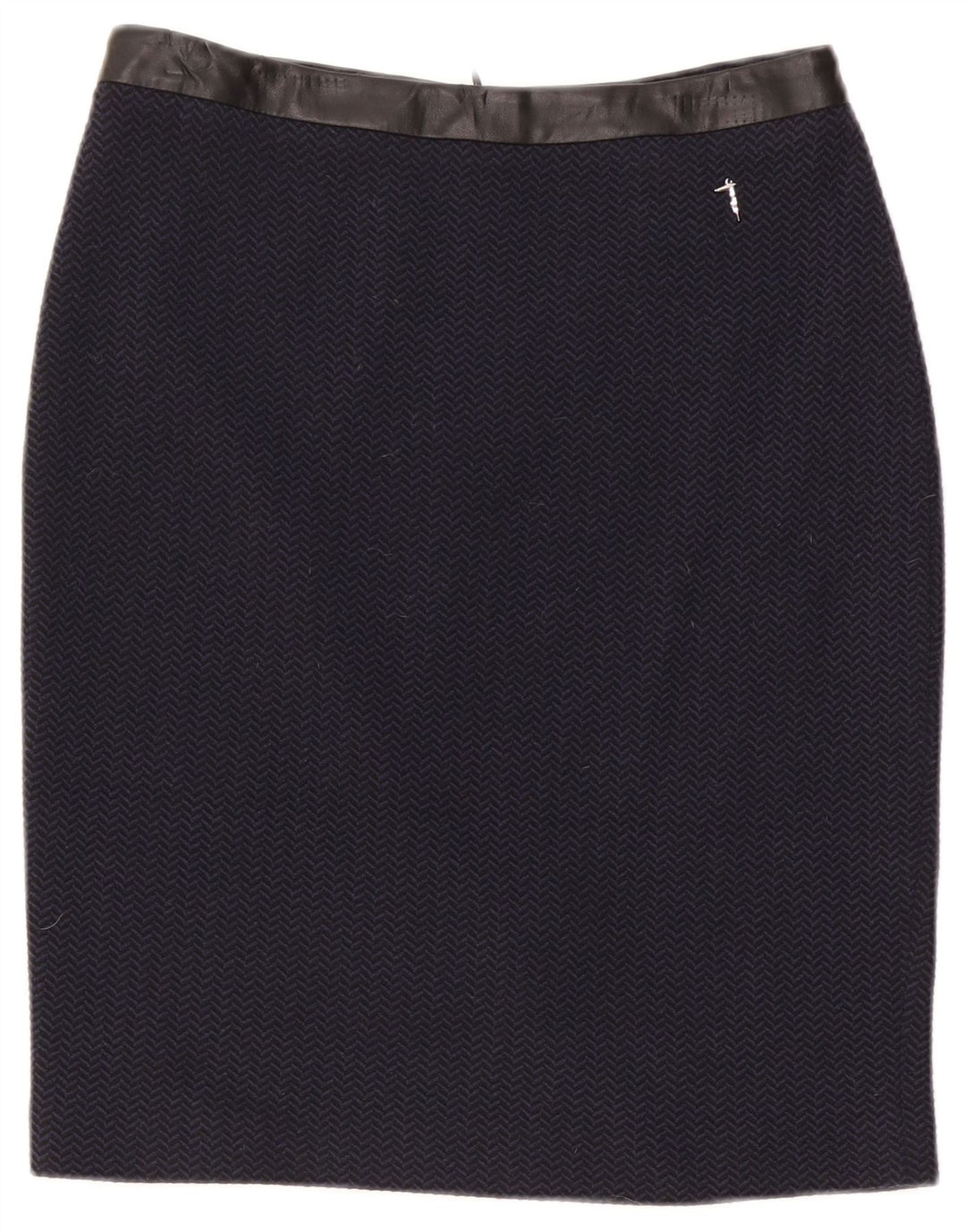 Damska spódnica ołówkowa Trussardi IT 42 Medium W30 Granatowa jodełka