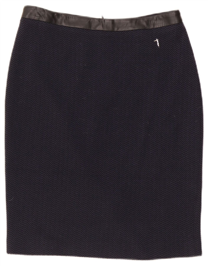 Damska spódnica ołówkowa Trussardi IT 42 Medium W30 Granatowa jodełka