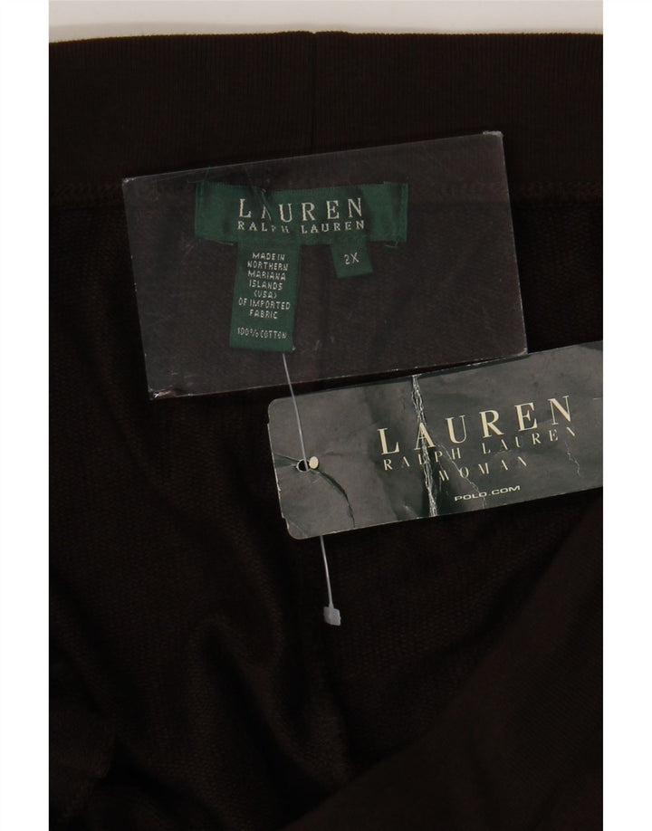 Damskie spodnie dresowe Capri Ralph Lauren, 2XL, brązowa bawełna