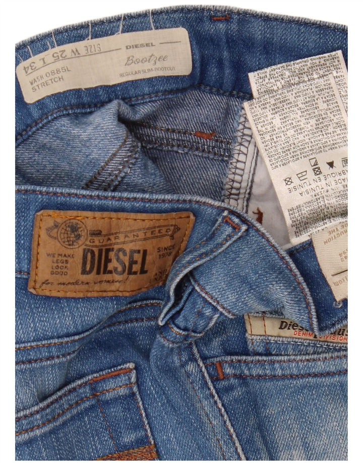Diesel Damskie Bootzee Slim Bootcut Jeansy W25 L30 Niebieska bawełna