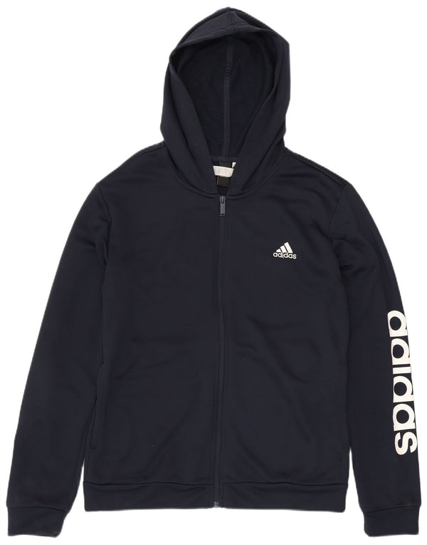 Damski sweter z kapturem i zamkiem błyskawicznym ADIDAS UK 16/18, duży, granatowy