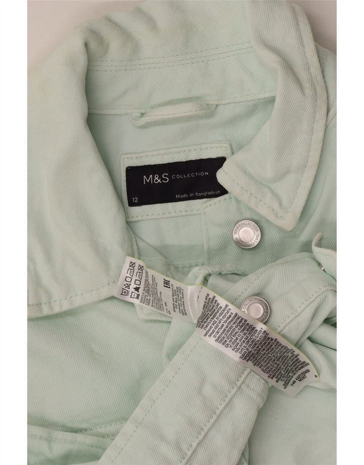 Marks & Spencer Damska kurtka dżinsowa Crop UK 12, średnia, zielona bawełna