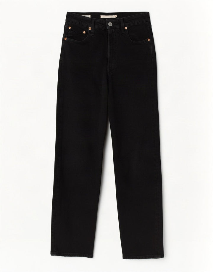 Damskie jeansy Levi's Ribcage Straight W24 L27 Czarna bawełna